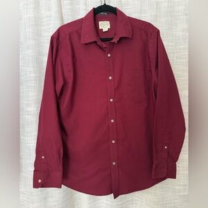 St. John's Bay Men's Deep Red Casual Button Down Shirt